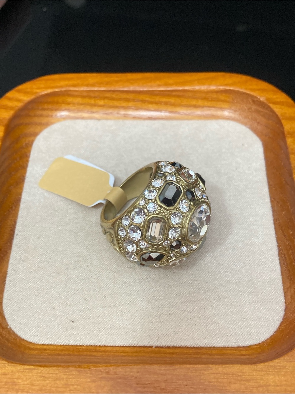 Gold-Tone Crystal Dome Cocktail Ring - Women's Fashion Jewelry
